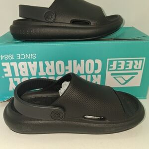 Reef Black Slip-On Comfort Slides with Heel Strap